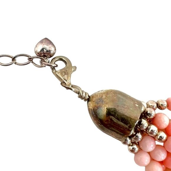 Jay King Angel Skin Coral Multi-strand Necklace and Earrings Set DTR 925 - Picture 5 of 12